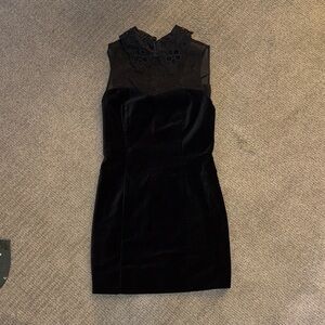 Jack Wills Black Velvet Mini Dress
